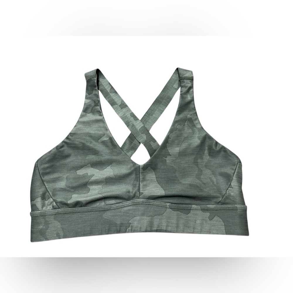 PRANA Layna Bra Women's Sage Green Camo Sports Bra Size Small